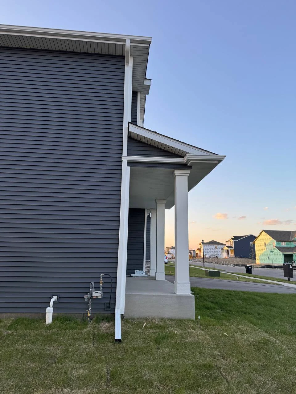 Custom downspout routing on a property in Buffalo MN
